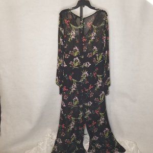 NWPT- Fashion Nova Wide Leg Flowered Jumpsuit